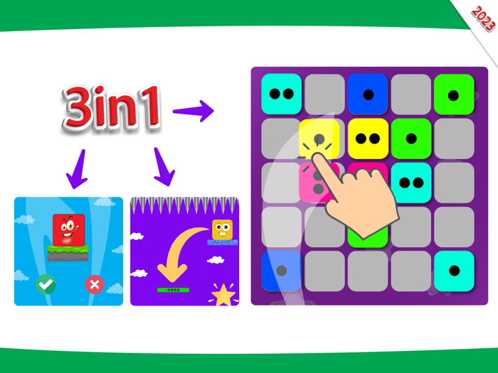 Fuzzy Dice Puzzle Games 3 in1