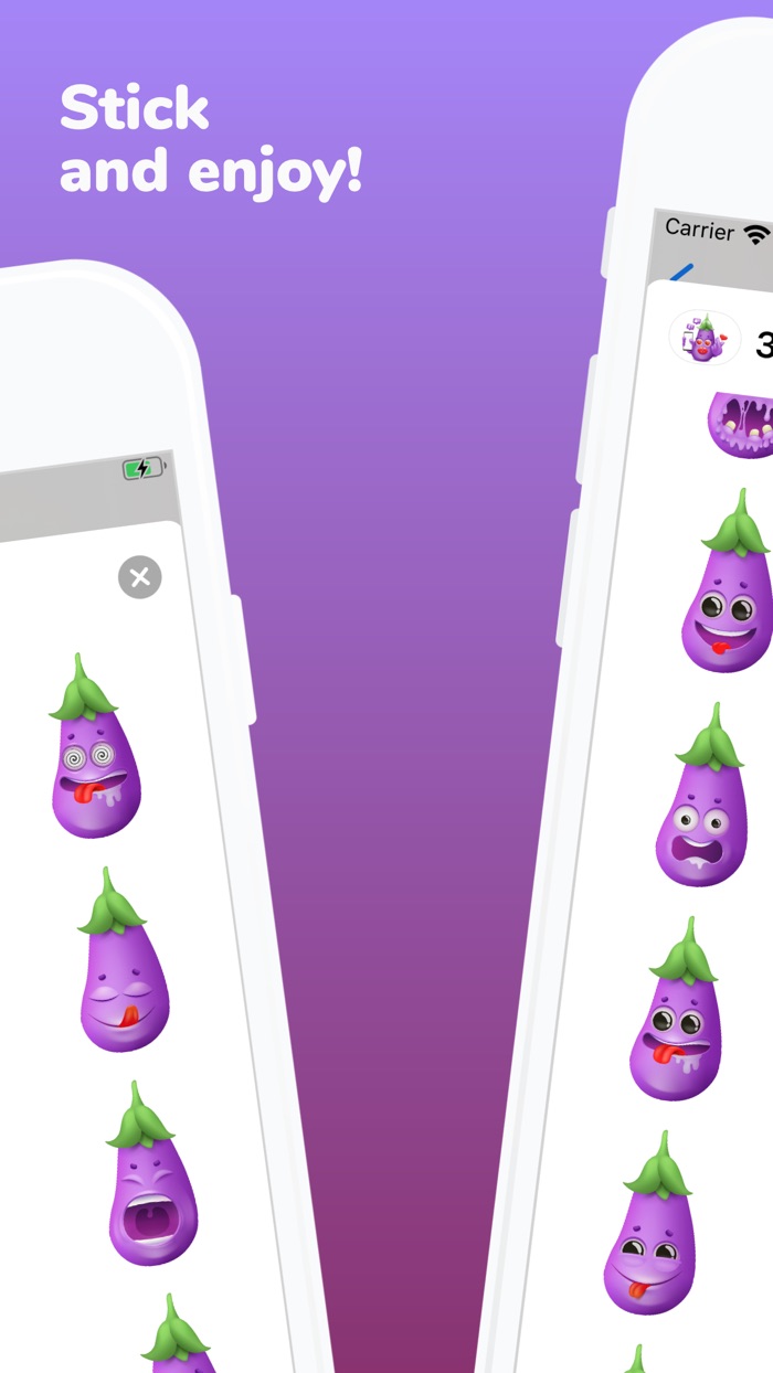 Eggplant 3D Emoji Stickers App