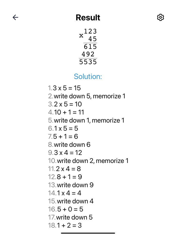 Column multiplication method