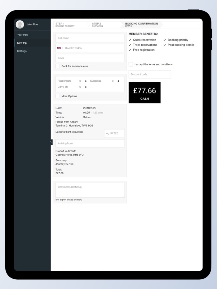 Taxi to London airports