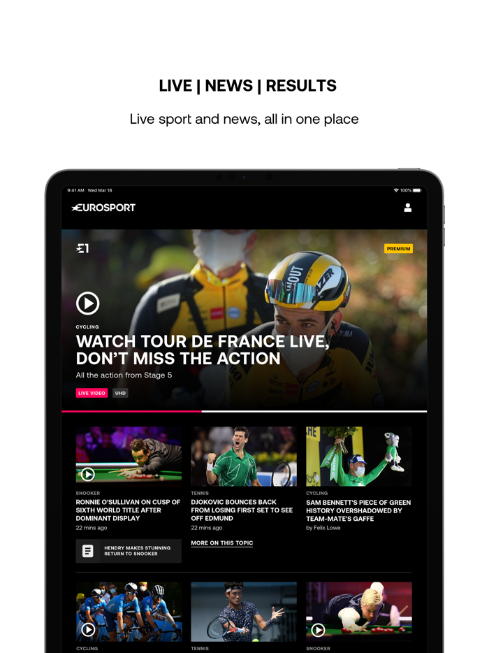 Eurosport Live, News  Scores