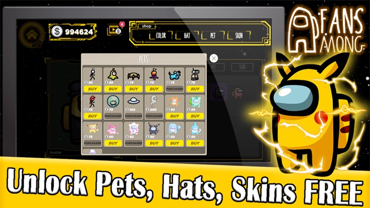 AMONG US Free Skins Hats pets Always Impostor