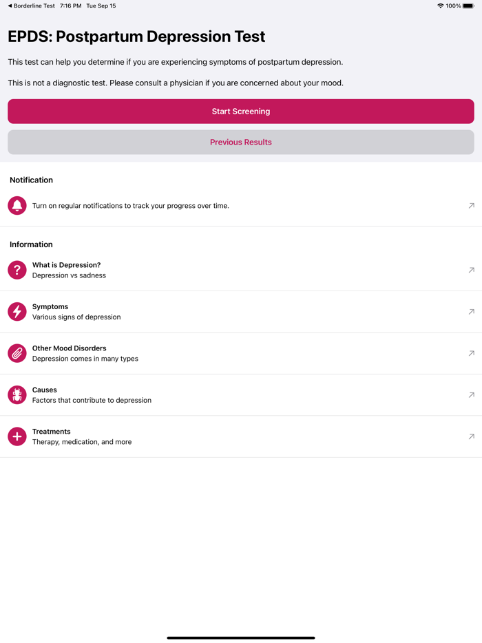 Postpartum Depression Test