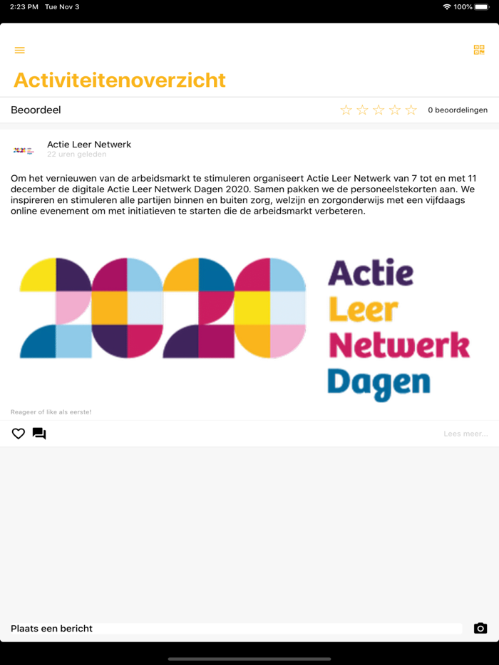 Actie Leer Netwerk Dagen 2020