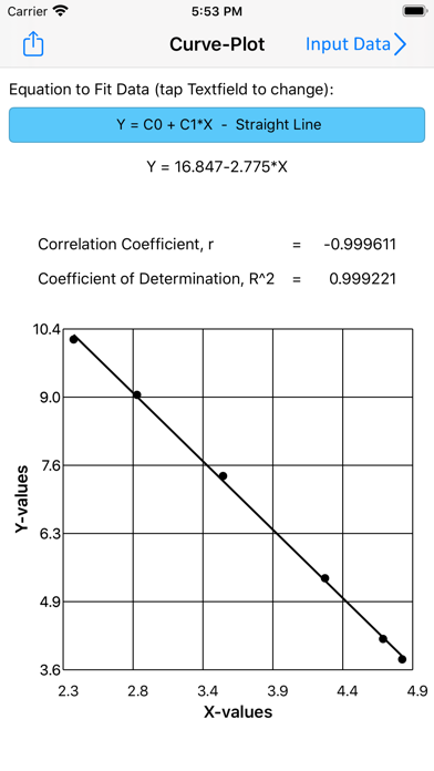 Curve-Fit screenshot 2