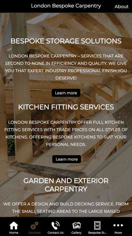 London Bespoke Carpentry App