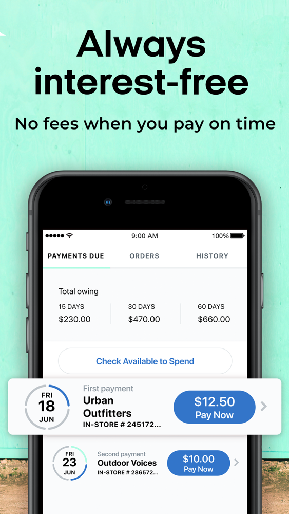 spendless afterpay in store