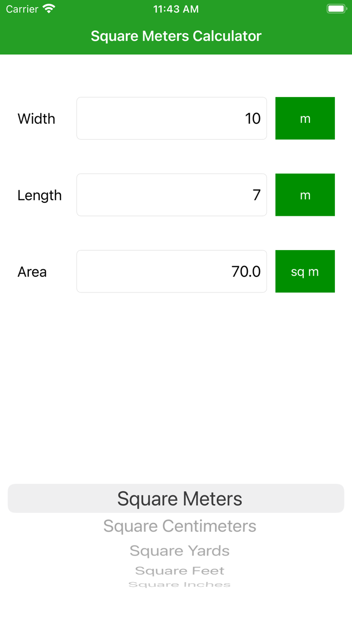 Square Meters Calculator