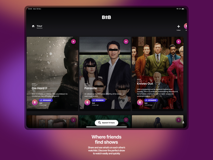 BoB - Where friends find shows