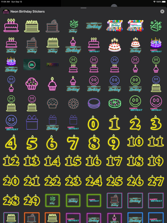 Neon Birthday Stickers screenshot 2