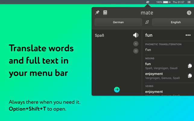 ‎Mate: Universal Tab Translator Screenshot