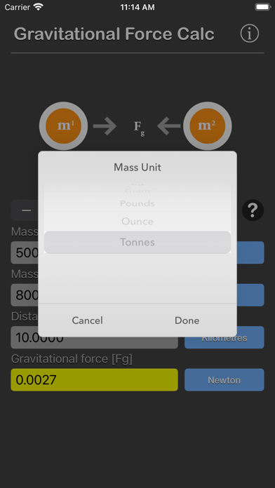 Gravitational Force Calculator screenshot 2