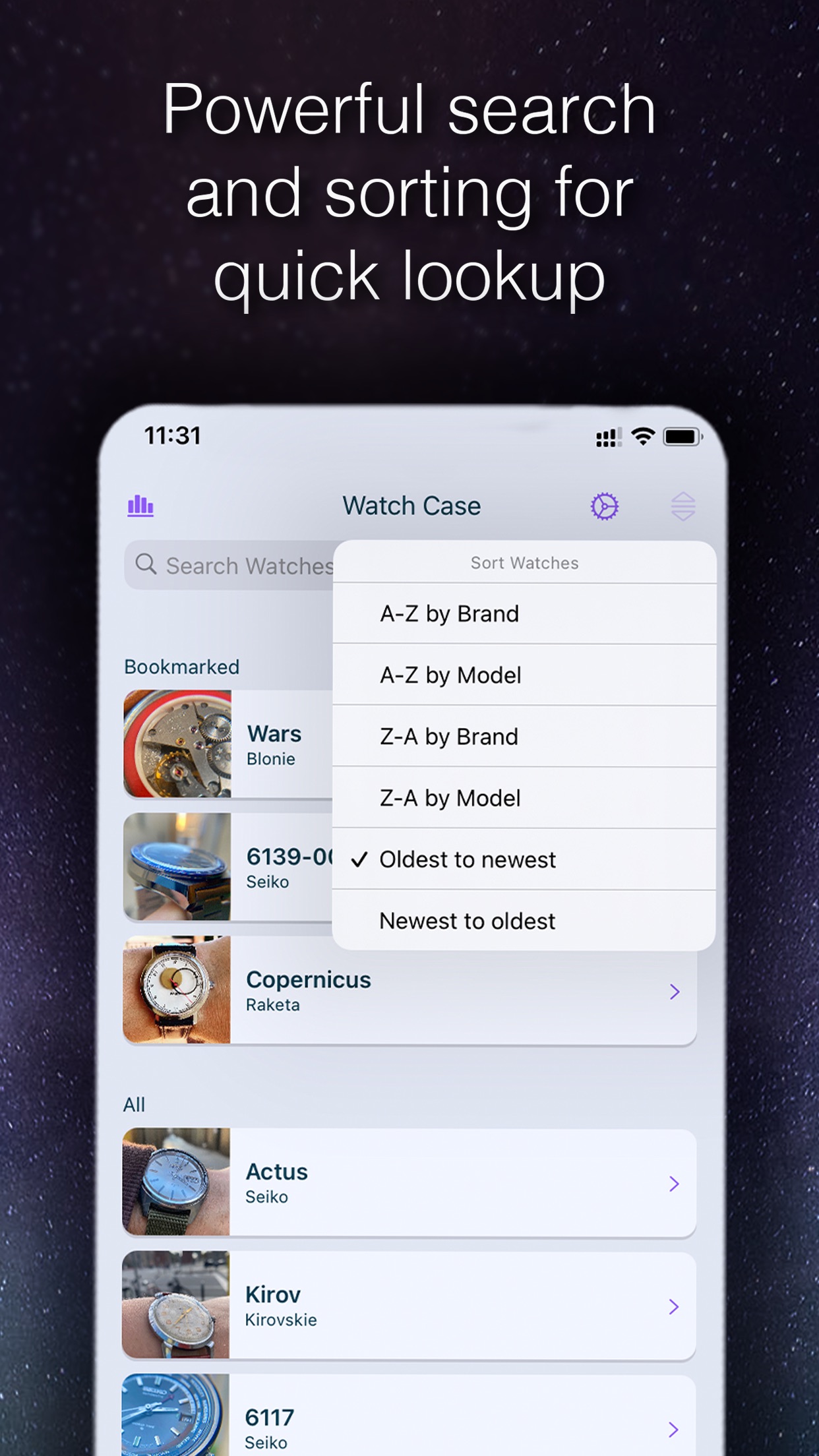 Screenshot do app Watch Case