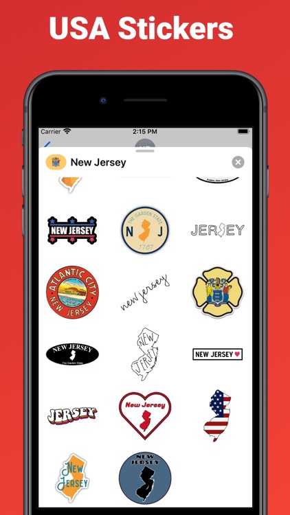 New Jersey state USA stickers