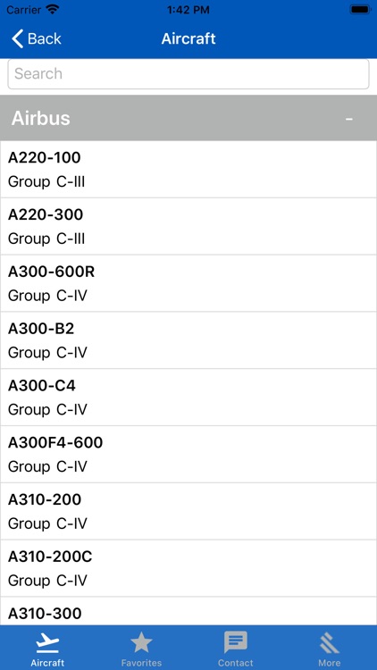 Aircraft Characteristics App