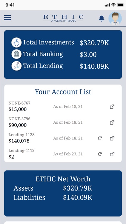 Ethic, a Wealth Bank, Mobile