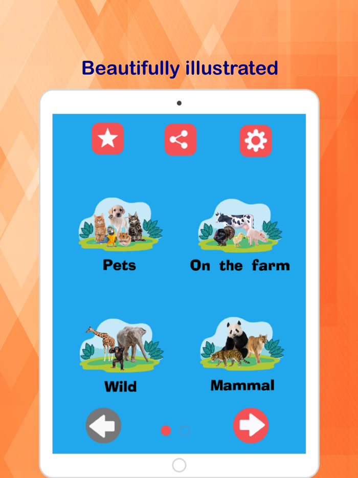 First words animal for kids ,