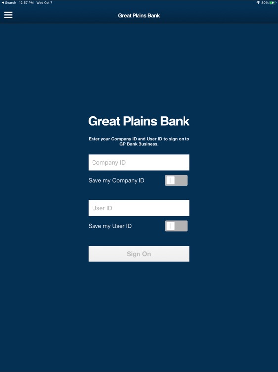 GP Bank Business for iPad