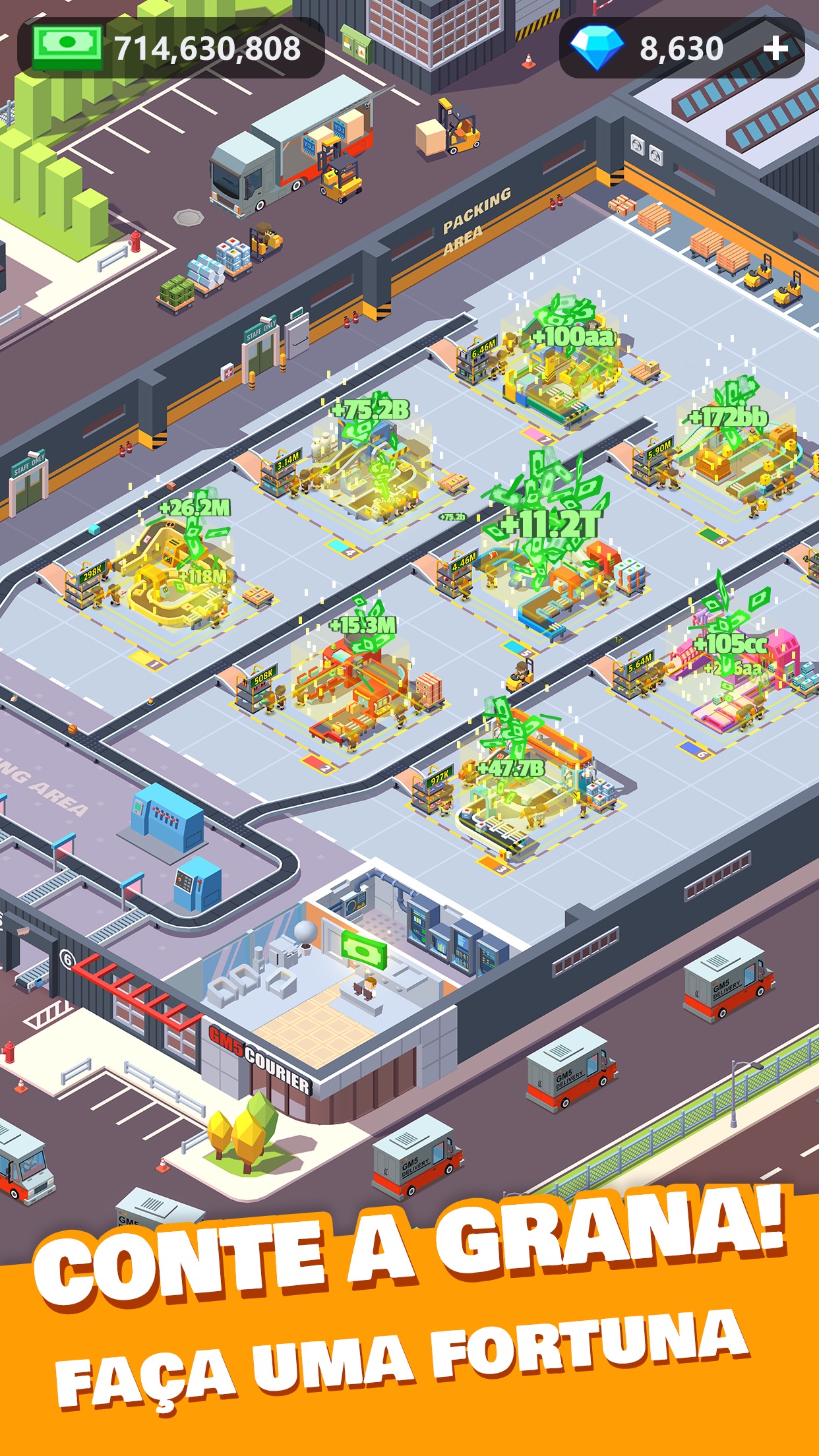 Screenshot do app Idle Courier Tycoon