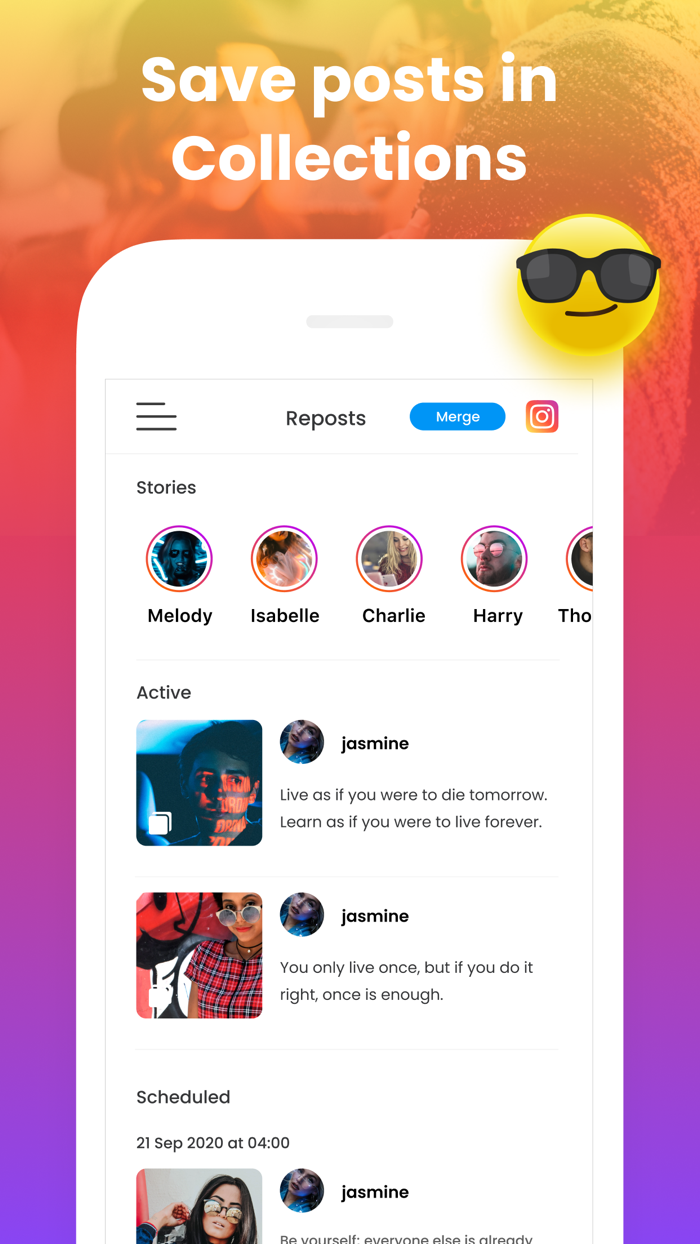 Repost Før Instagram