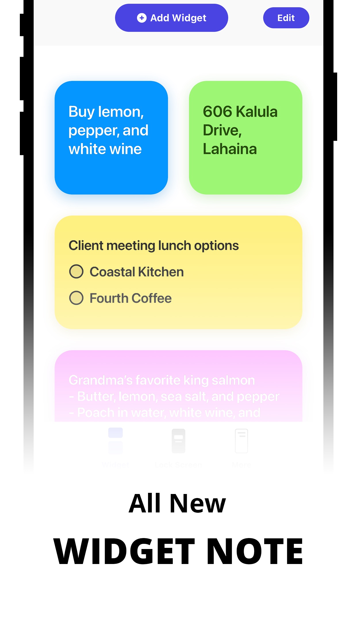 Screenshot do app Sticky Notes Widget