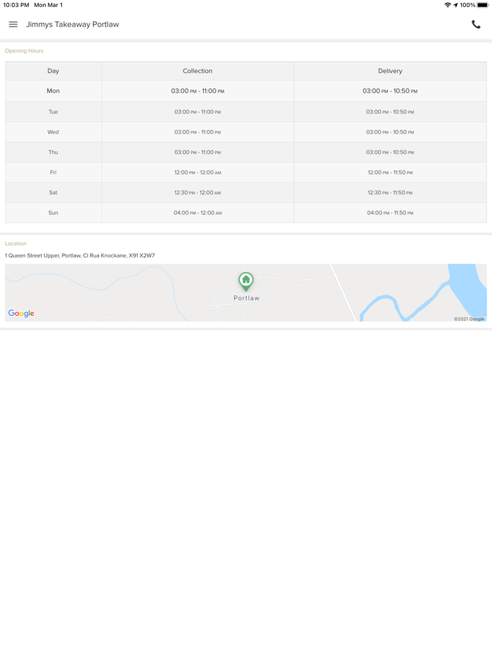 Jimmys Takeaway Portlaw