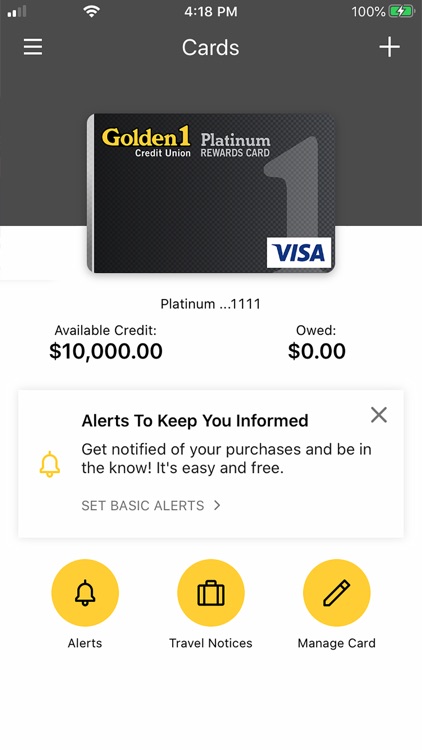 Golden 1 Card Alerts screenshot-1