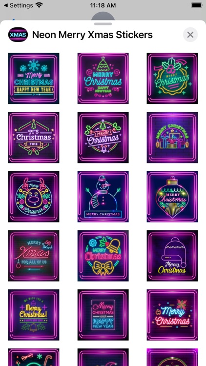 Neon Merry Xmas Stickers screenshot-8