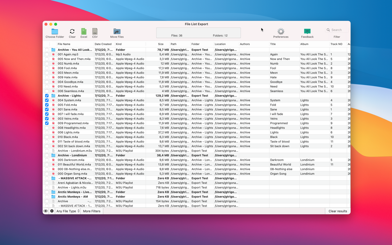 Export File List To Excel Mac