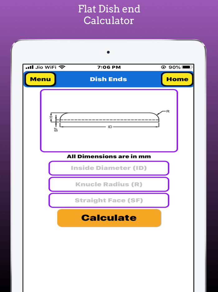 Dish Ends Calculator