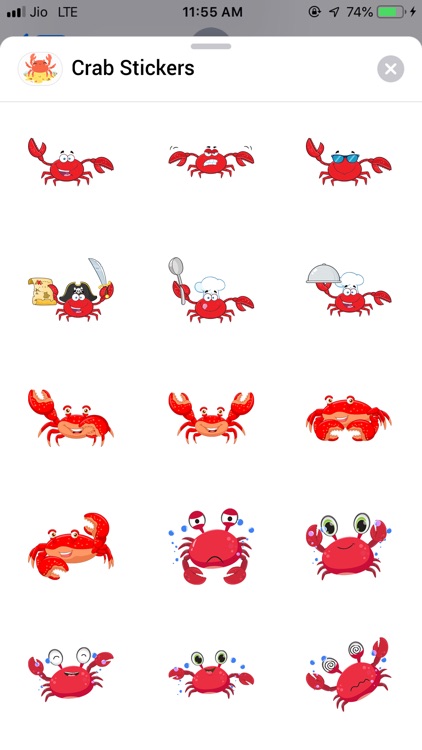 Crab Stickers Pack