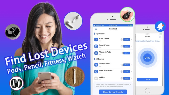 Air Find my lost pods devices