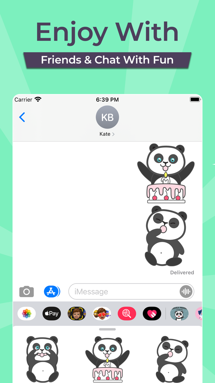 Lovely Panda Stickers  Emojis