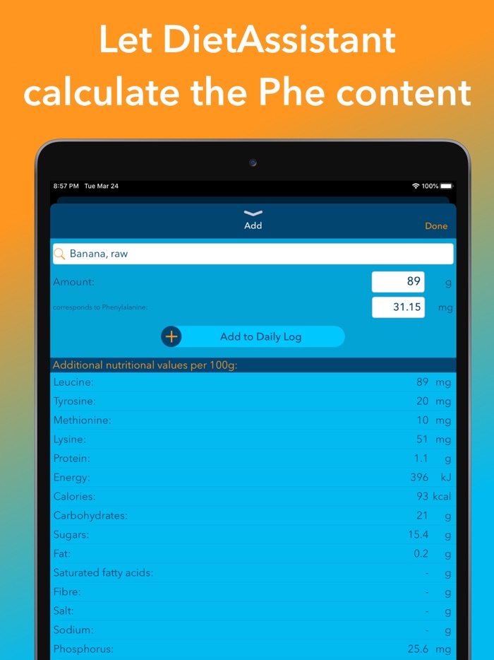 DietAssistant for PKU