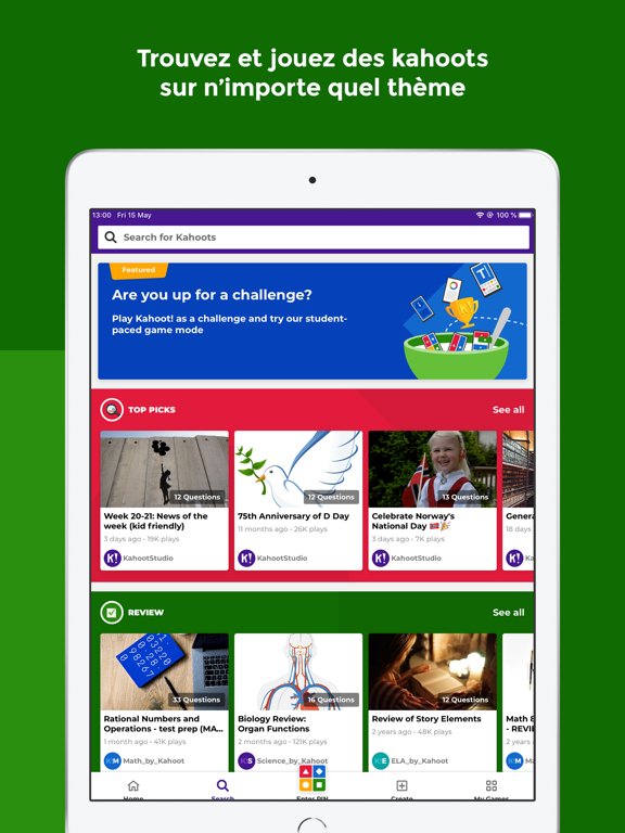 Kahoot! Jouez & créez des quiz Kahoot! Jouez & créez des quiz