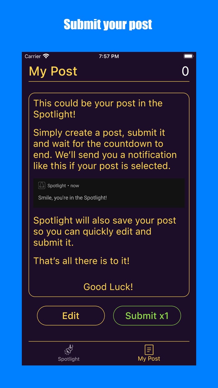 Spotlight Center of Attention