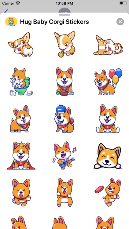 Hug Baby Corgi Stickers