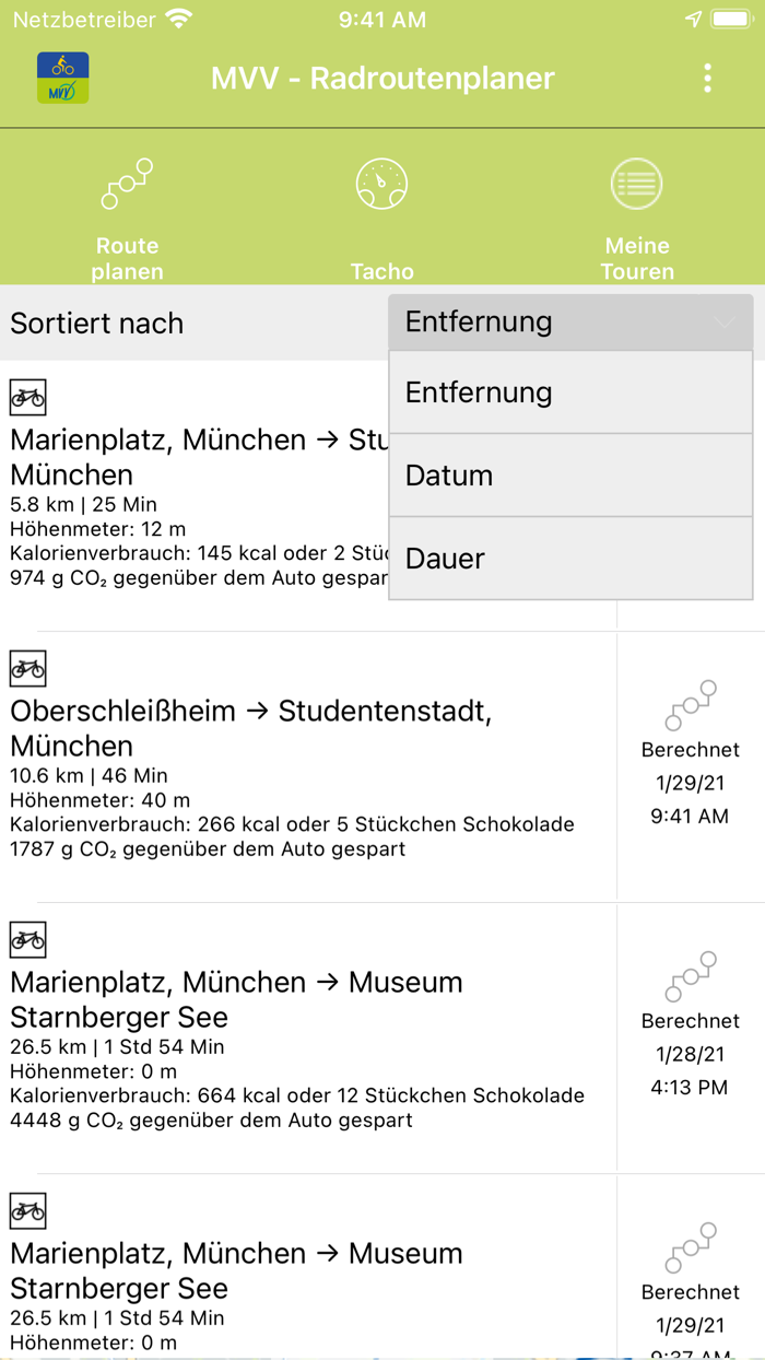MVV - Radroutenplaner