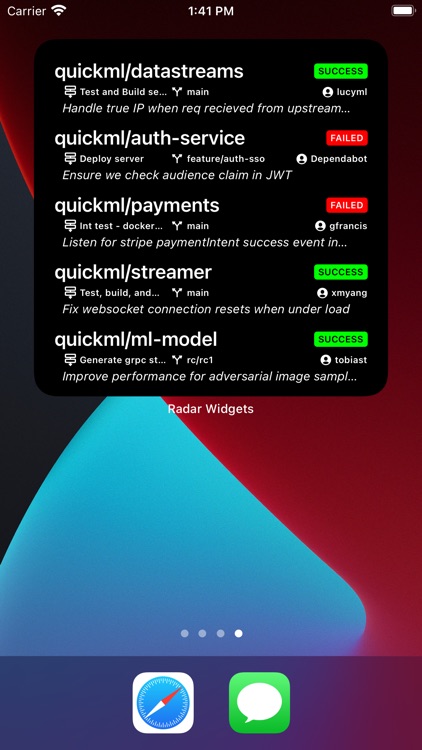 Radar Widgets for GitHub