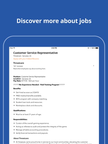 Скриншот из Indeed Job Search