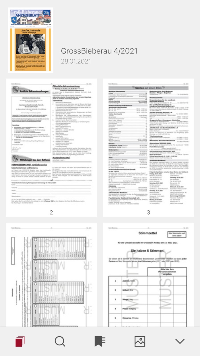 Groß-Bieberauer Anzeigeblatt