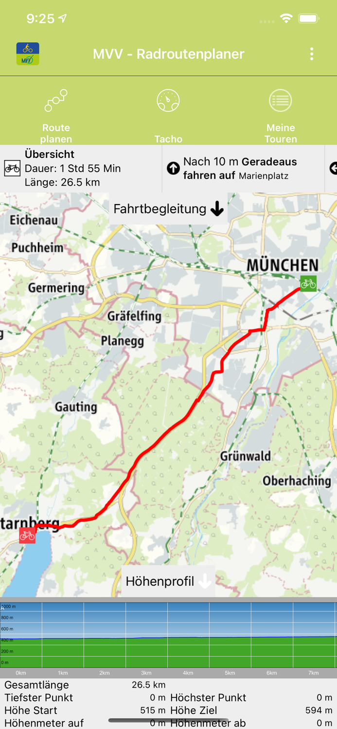 MVV - Radroutenplaner