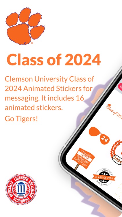 Clemson Class of 2024 Stickers