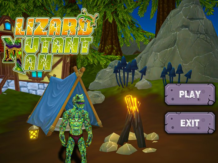 Scary Lizard Monster Man 3D