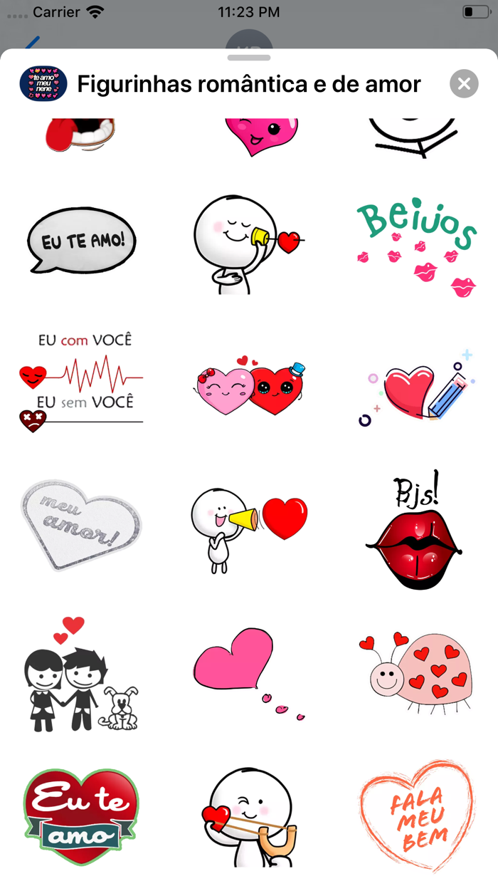 Figurinhas romântica e de amor