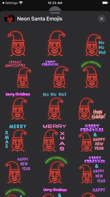 Neon Santa Emojis
