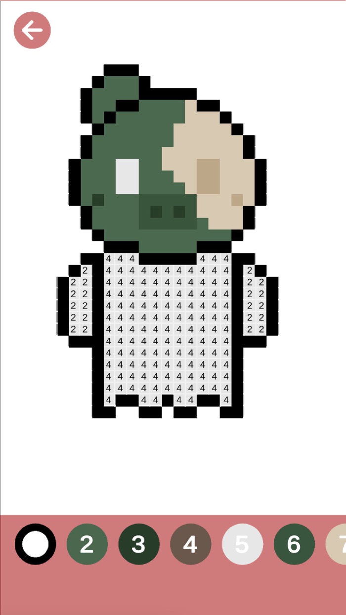 Piggy Pixel Art Coloring Paint