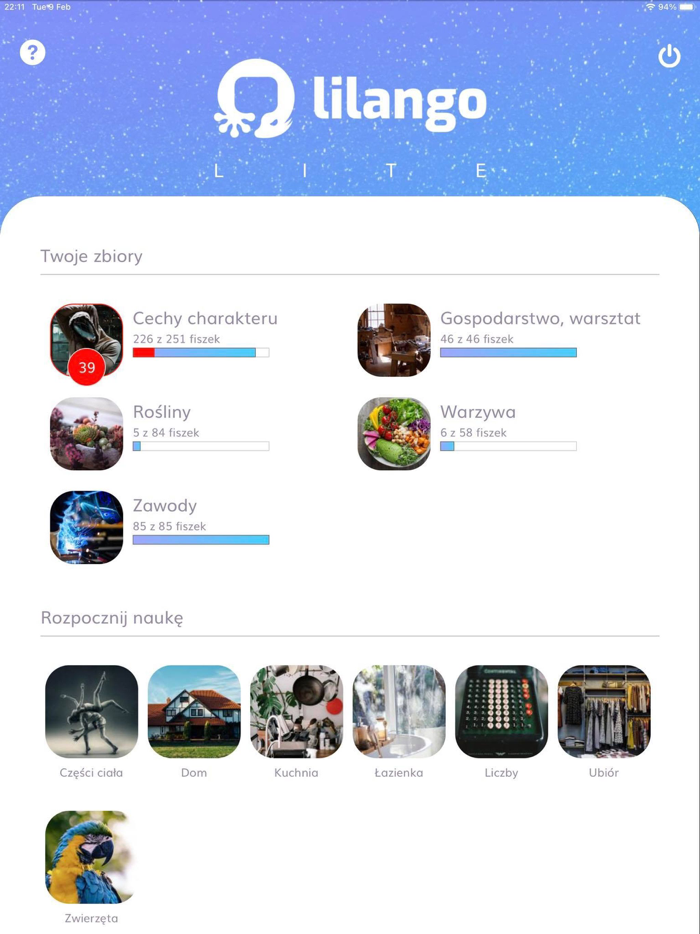 Lilango LITE Fiszki angielskie
