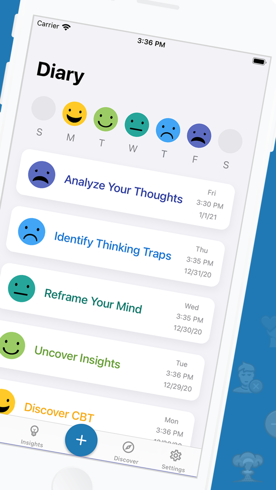 CBT Thought Diary App for iPhone Free Download CBT Thought Diary for