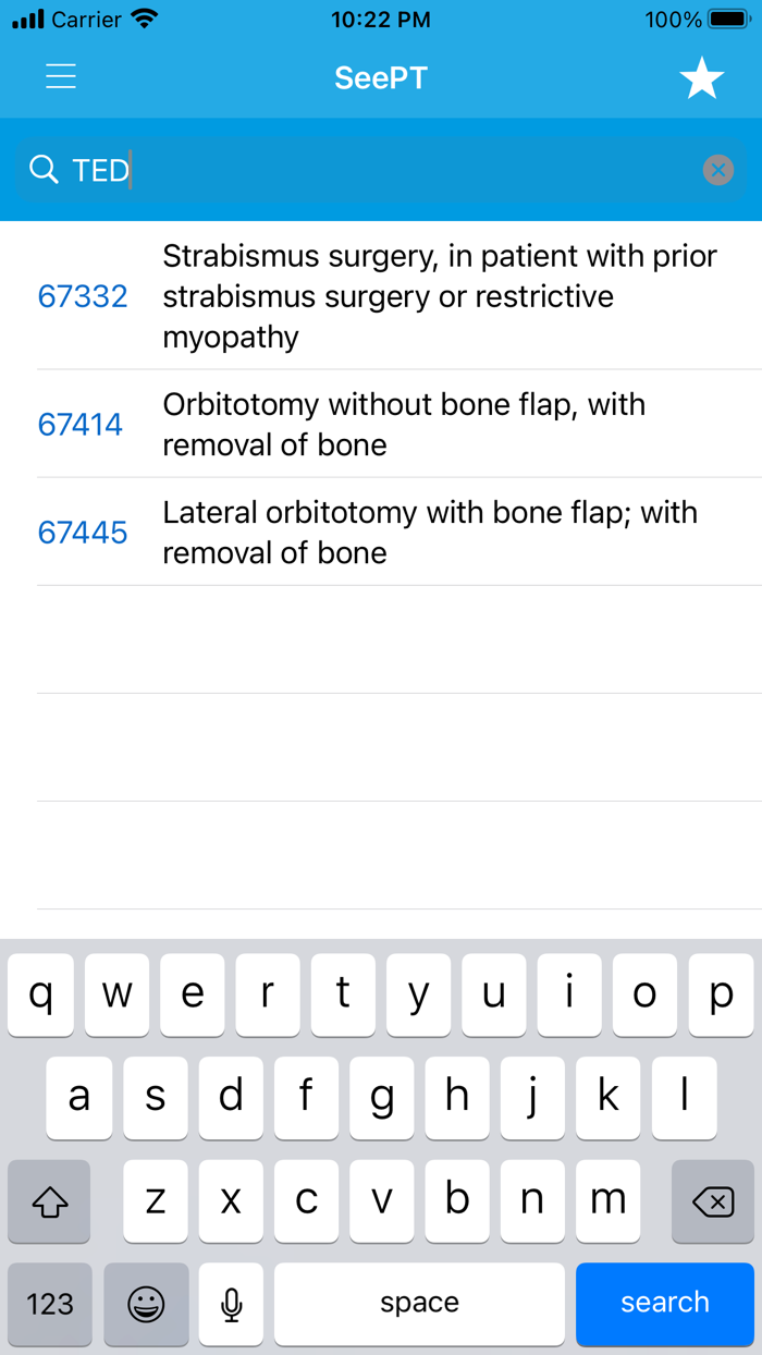 SeePT Ophthalmology CPT Coding
